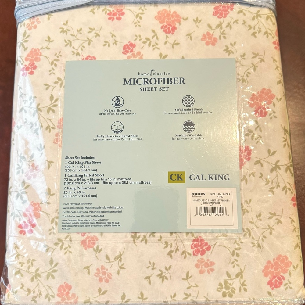 Cal king size micro fiber bedsheet